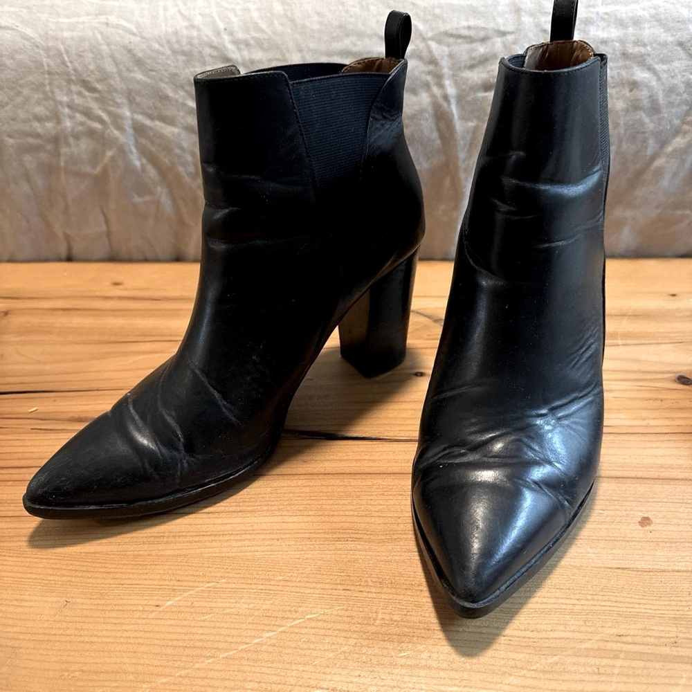 Healed leather Chelsea boot (Vibram rubber soul added for rain protection)